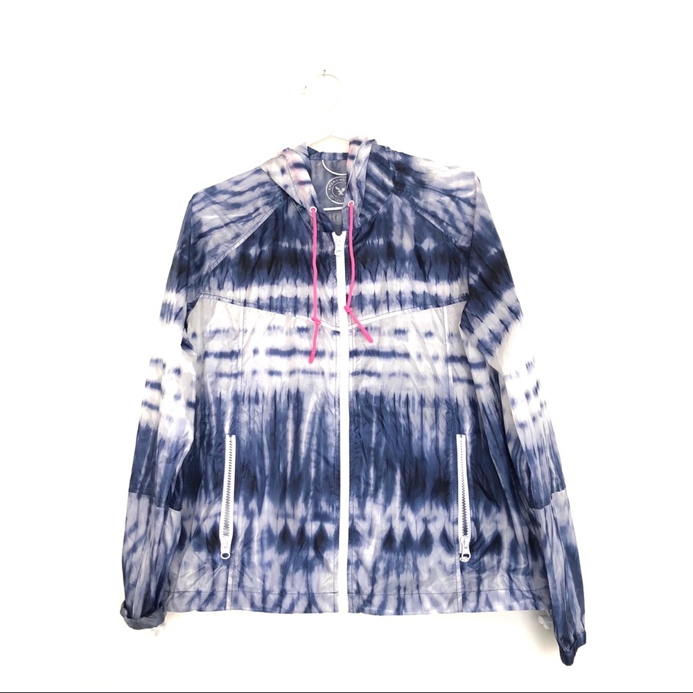 ☀️SALE American Eagle Tie Dye Blue Windbreaker - Picture 2 of 5